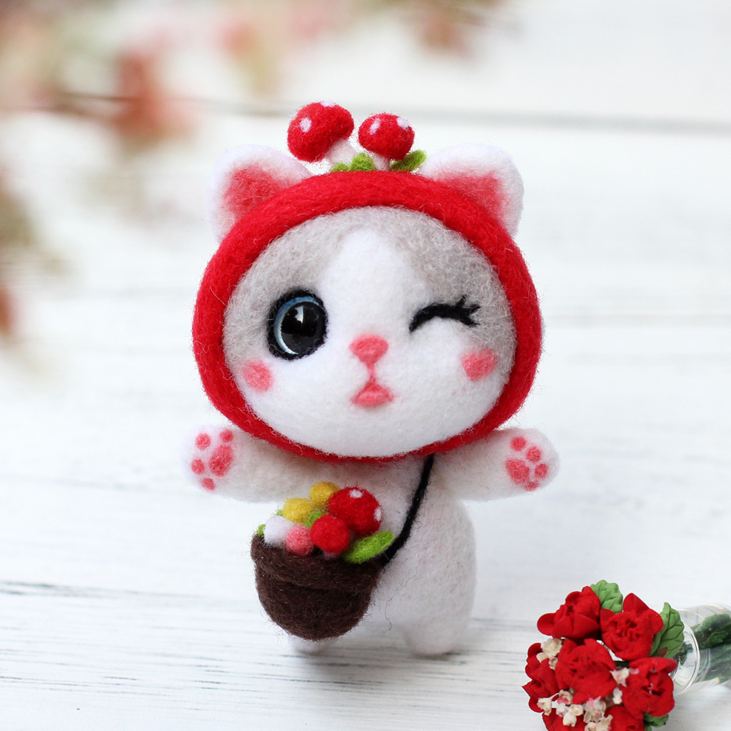 戳戳乐羊毛毡diy材料包手工制作成人布艺创意小动物可爱自制玩偶