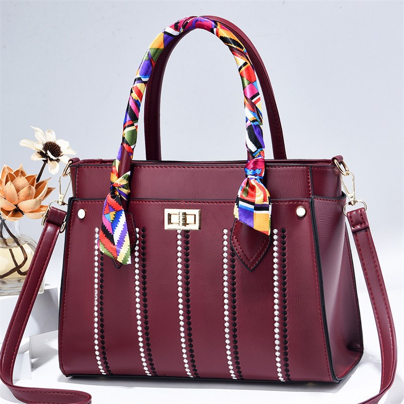 Foreign Trade Export New Simple Pure Color All-Matching Women's Shoulder Bag Top-Selling Product Fashion Trendy Crossbody Bag Women's Striped
