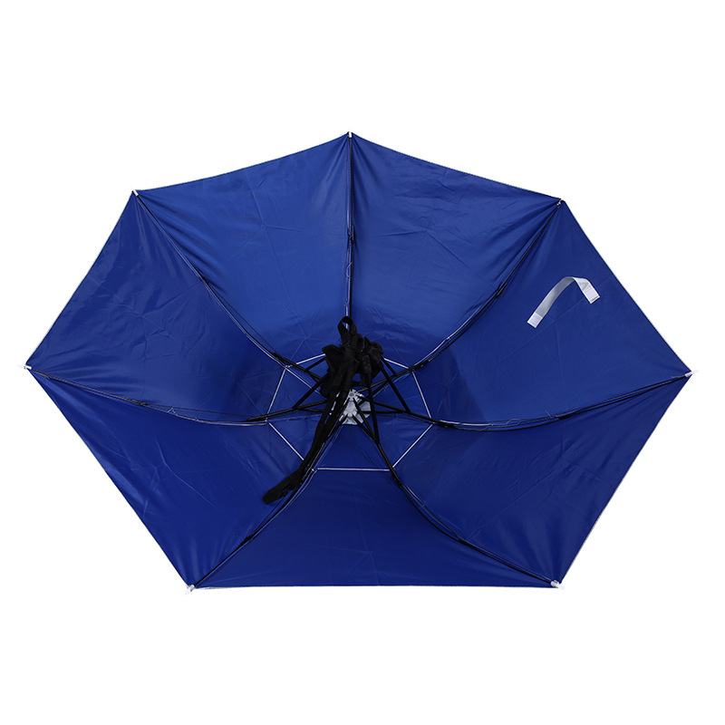 大号钓鱼头戴伞帽 户外垂钓银色便携式全透气七骨三折帽伞-阿里巴巴