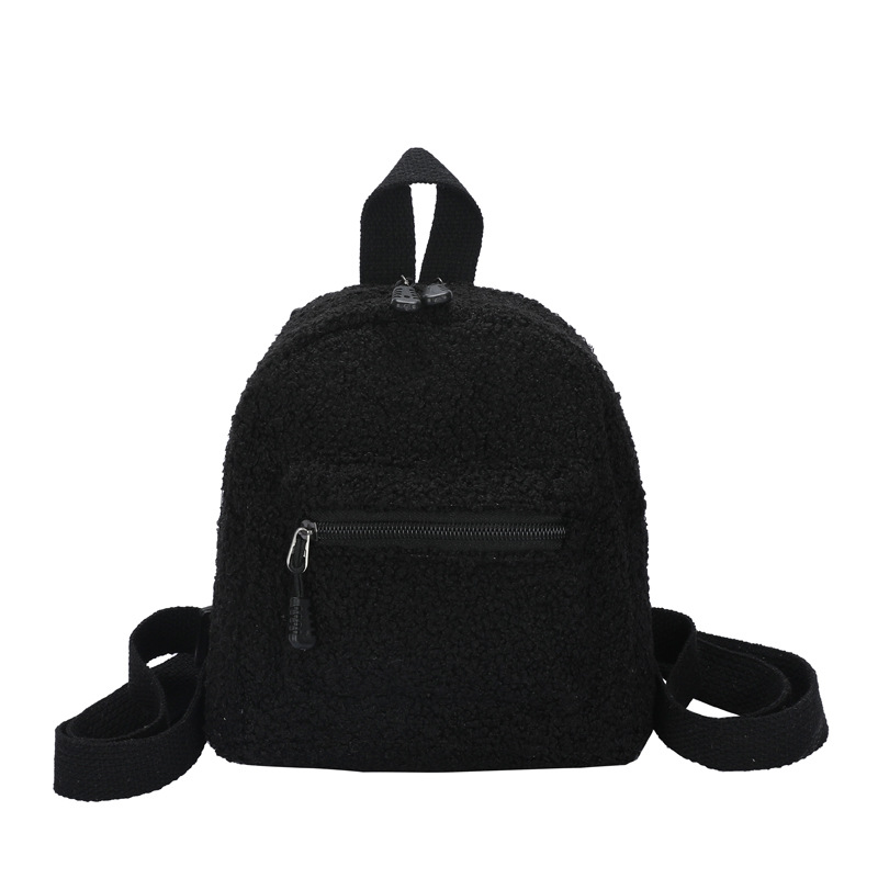 Cross-Border 2024 New Korean Style Fashion Backpack Mini Student Plush Textured Schoolbag All-Matching Western Style Small Bag