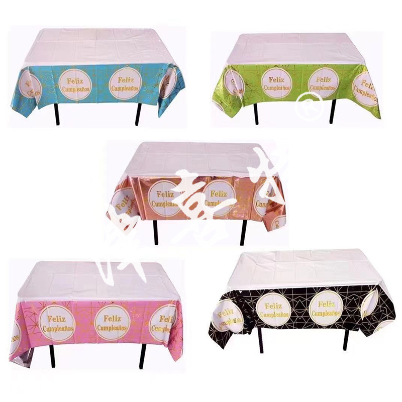 Amazon Cross-Border Disposable Party Tablecloth Birthday Party Tablecloth Home Table Cloth 137 * 183cm