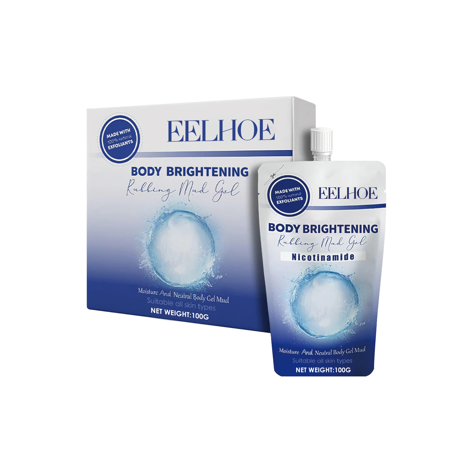 Eelhoe Body Whitening Facial Scrub Body Deep Cleansing Care Gentle Exfoliating Dead Skin Whitening Skin