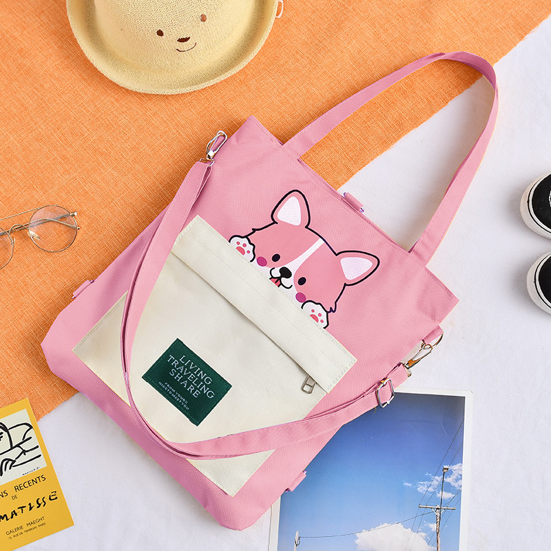 Canvas Bag Women's Adjustable Messenger Bag One Piece Dropshipping Large Capacity Ins Student Korean Casual Backpack Wholesale