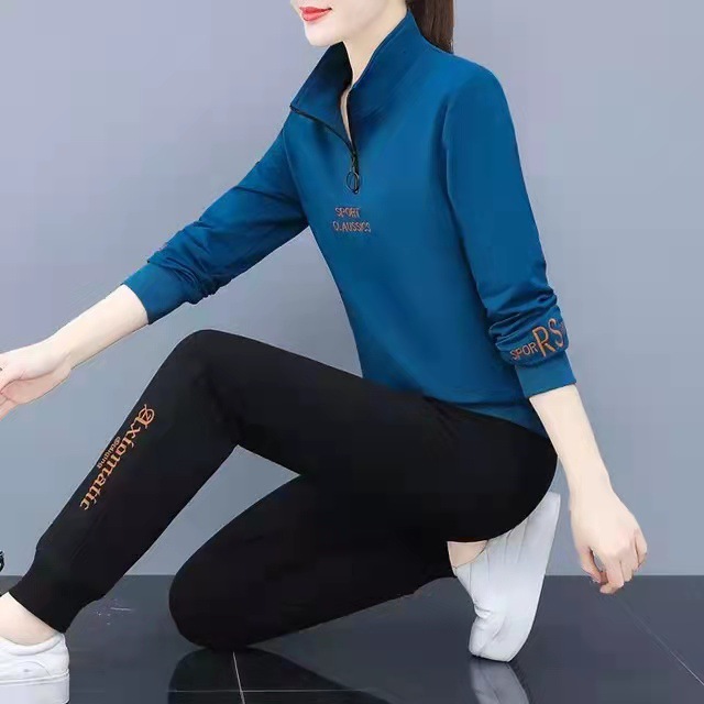中老年女装妈妈运动服套装女春秋新款减龄四十岁休闲两件套732