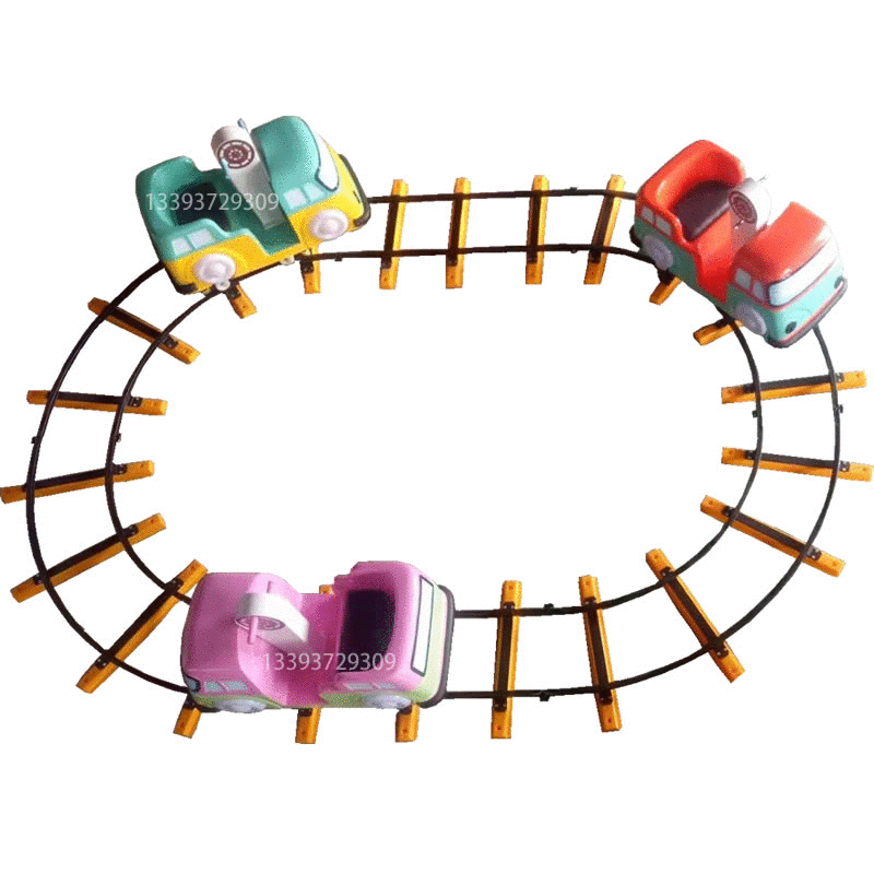 批量轨道手摇车室内商场新型乐园亲子双人手摇式轨道巴士款小火车