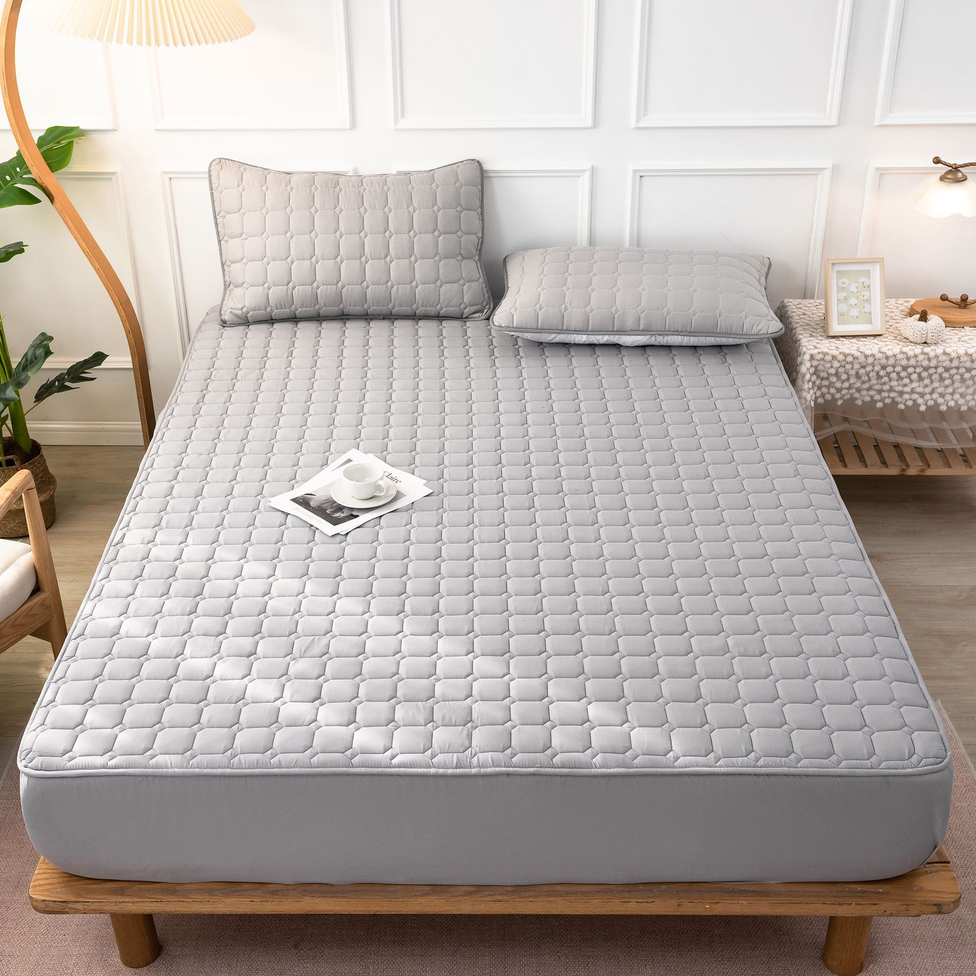 防尘套酒店防滑床套罩 纯色加厚夹棉单床笠 席梦思床垫保护套批发