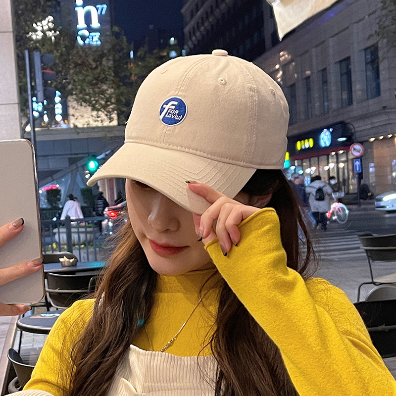 早春网红同款鸭舌帽情侣百搭布面字母毛巾绣棒球帽韩版潮遮阳帽女