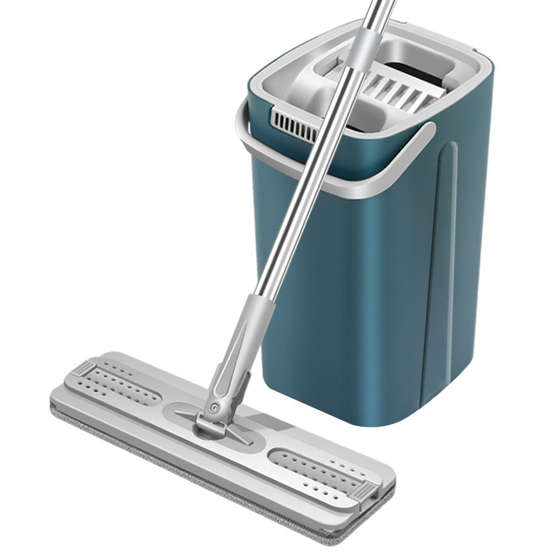 33x12cm Household Lazy Tablet Mop Bucket Set Hand-Free Stainless Steel Flat Wet and Dry Dual-Use Flat Mop