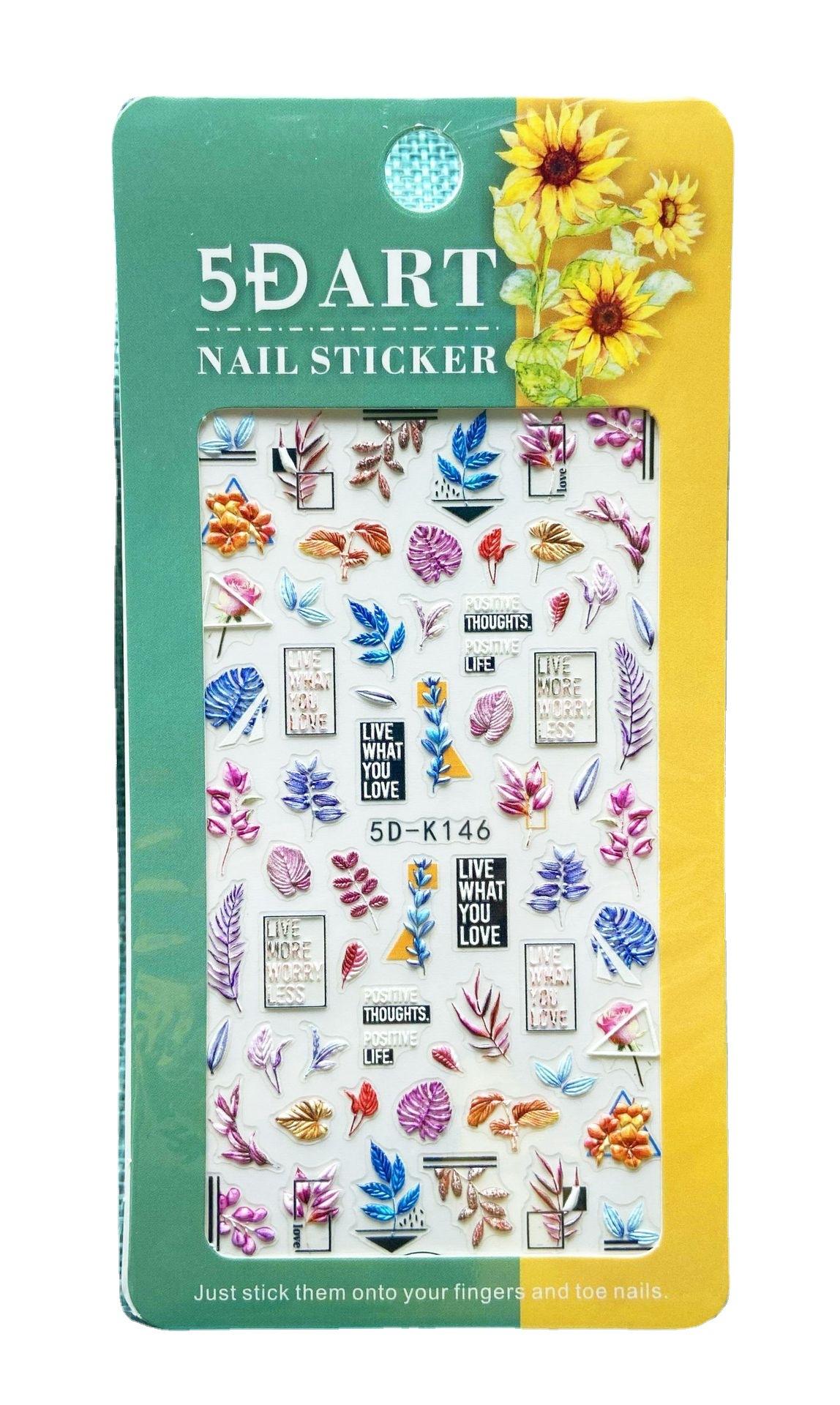 Bms2021 Cross-Border New Arrival 5D Three-Dimensional Relief Nail Sticker Cute Unicorn Bunny Geometric Pattern Nail Stickers