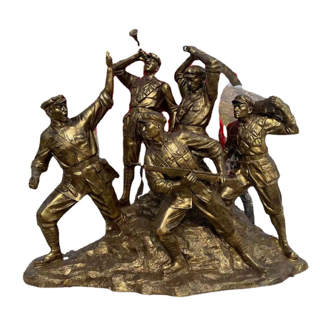 铜雕红军人物雕塑厂家制作黄铜人物雕塑铸造户外园林景观铜像摆件