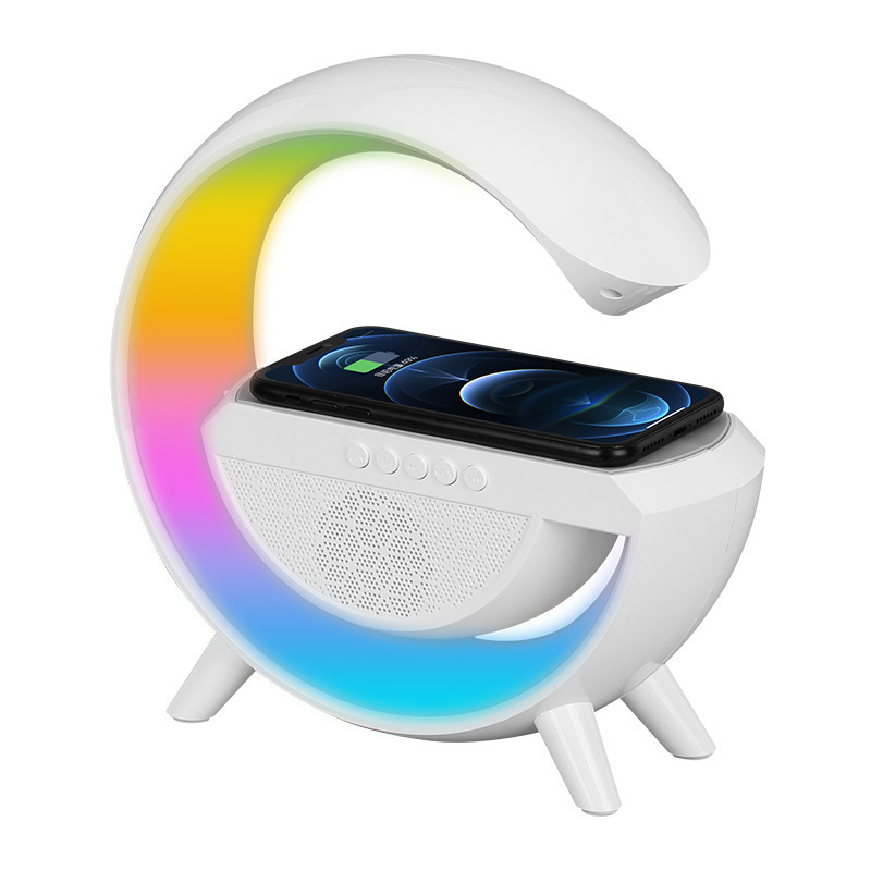 Amazon New Smart Light Big G Light Seven-Color Ambience Light Mobile Phone Wireless Charger Creative Bluetooth Speaker Three-in-One
