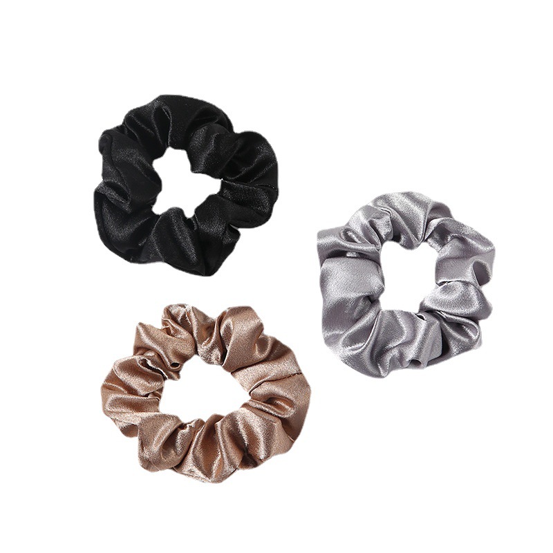 Amazon Ins New Retro French Silk Satin Large Intestine Ring Korean Style Fabric Rubber Band All-Matching Flower Style Headband