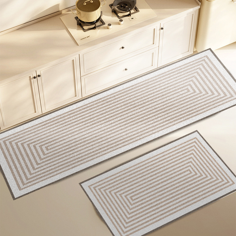 Silent Wind Oval Kitchen Floor Mat Soft Diatom Ooze Absorbent Carpet Non-Slip Stain-Resistant Doorway Foot Mat Household Carpet