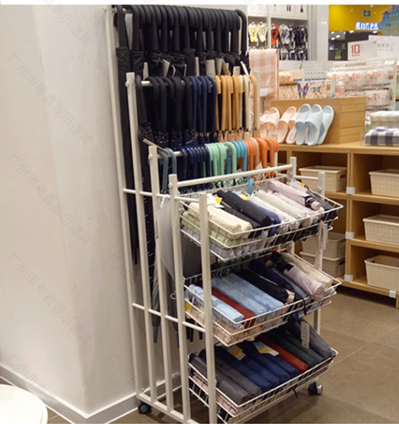 名创优品 雨伞架货架 铁艺精品店展示架便利店商场超市折叠置物架