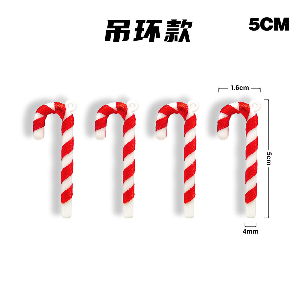 Manufacturers Supply Christmas Crutches Ornaments Mini Red and White Ribbon Small Cane Tree Pendant Decorative Gifts Wholesale