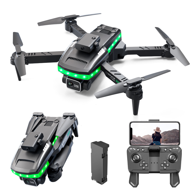 S162 UAV Upgraded Full Flash LED Green Light Strip Remote Control Aircraft Four-Side Obstacle Avoidance Novice Four-Axis Aircraft