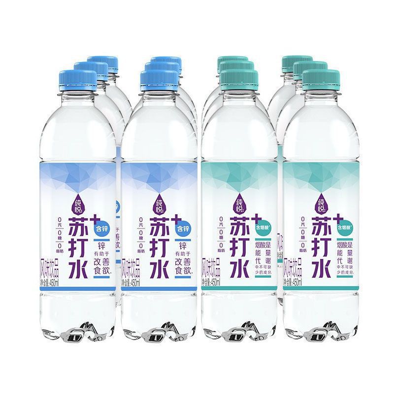 可口可乐纯悦加锌烟酸无糖无气苏打水450ml大瓶饮料整箱特价批发