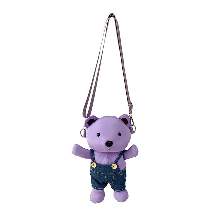 2021 Autumn and Winter New Japanese Cute Funny Personality Candy-Colored Bear Doll Crossbody Bag Student Small Bags