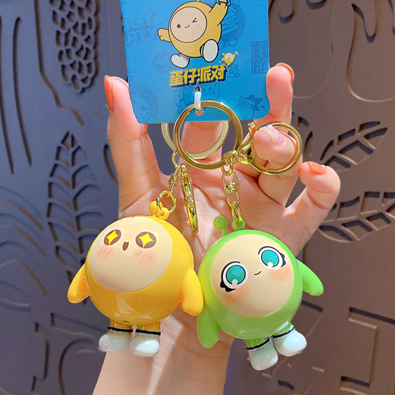 genuine sound-emitting egg doll party keychain pendant talking egg toy cars and bags keychain pendant