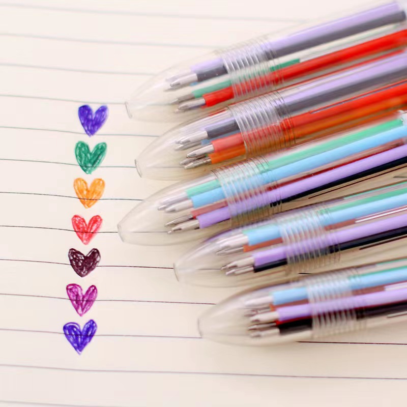 6-Color Ballpoint Pen Color Press Gel Pen Graffiti Marker Pen Wholesale Bullet 0.5M Student Stationery Prizes