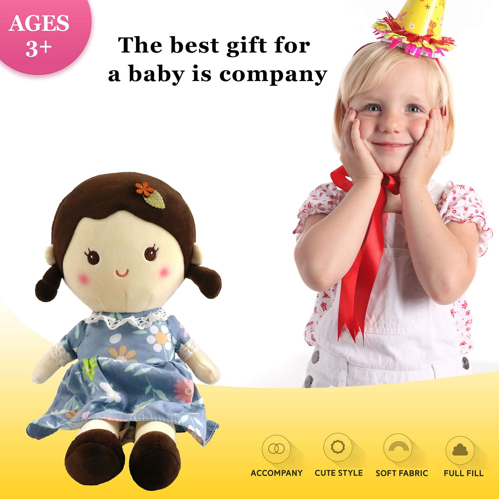 毛绒玩具仿真形象美琪安抚娃娃公仔小宝贝专属礼物可批发夜市地摊