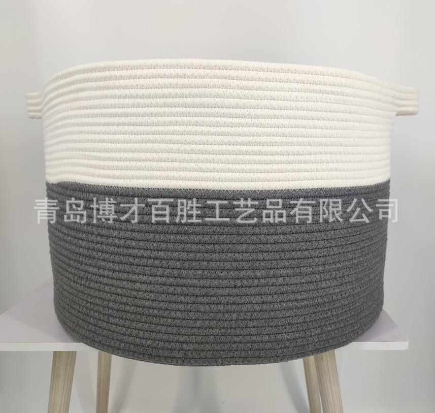 Factory Spot Cotton String Woven Crafts Cotton String Baskets Storage Basket Simple Sundries Laundry Basket Storage Basket