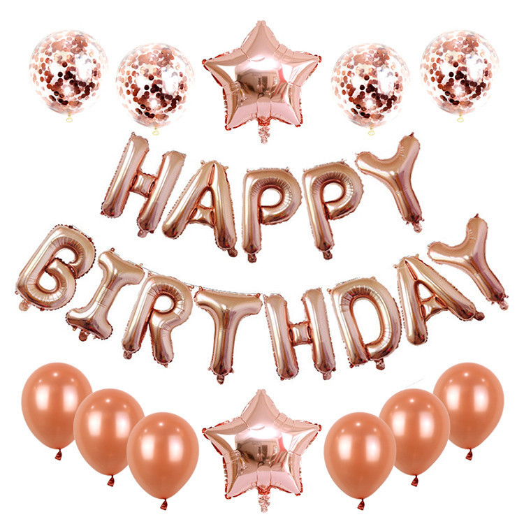 Amazon Cross-Border Birthday Aluminum Balloon Package Birthday Party Background Decoration 25 Letters Aluminum Foil Set