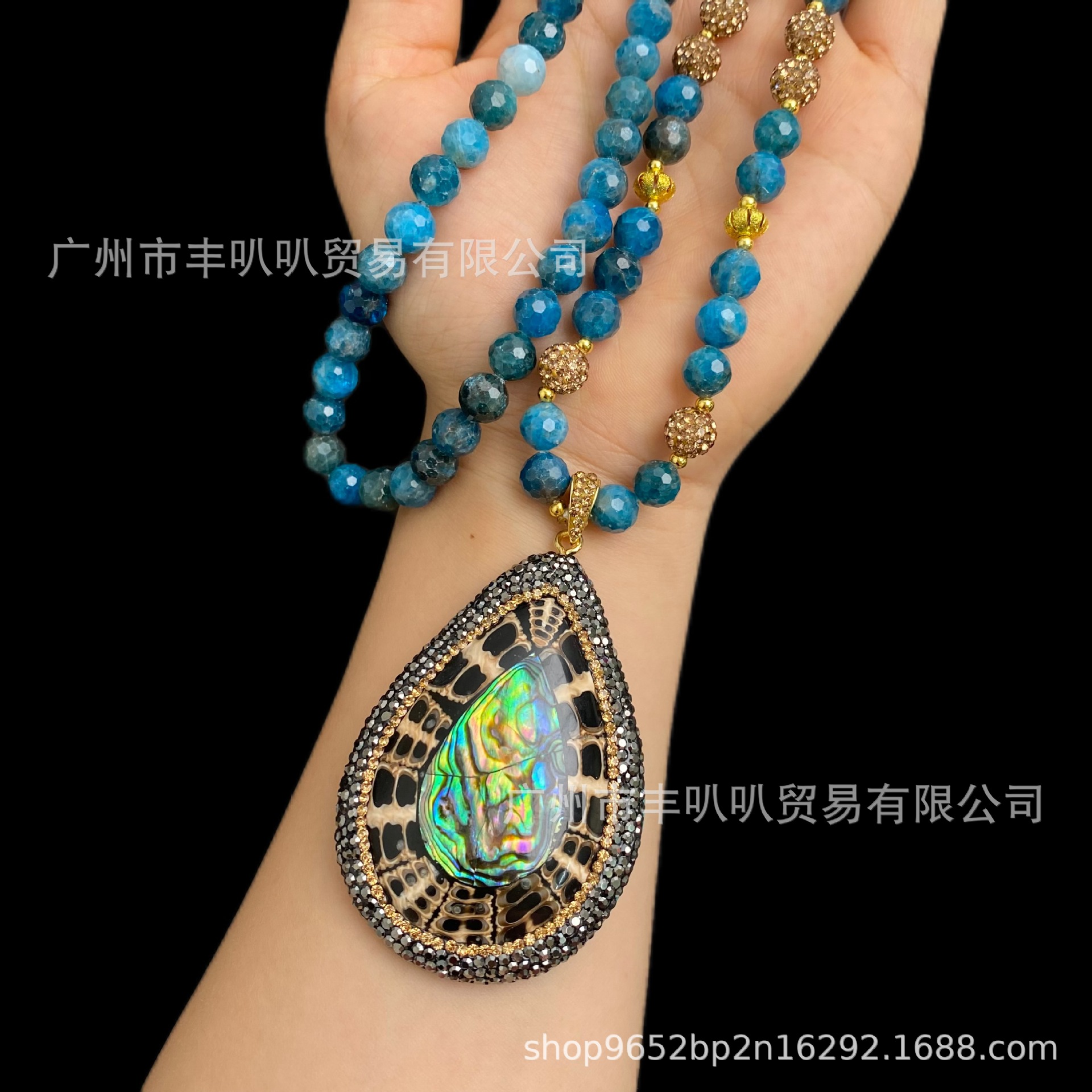 磷灰石圆珠项链冬季爆款毛衣链法式中古风设计感项链现货-阿里巴巴