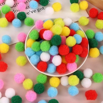 圣诞彩色丙纶毛线球diy材料儿童玩具配件服装辅料饰品毛绒球批发