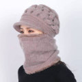 Middle-Aged and Elderly Mothers Woolen Cap Elders Grandma Ladies Autumn and Winter Warm Hat Ladies Winter Thickening One-Piece