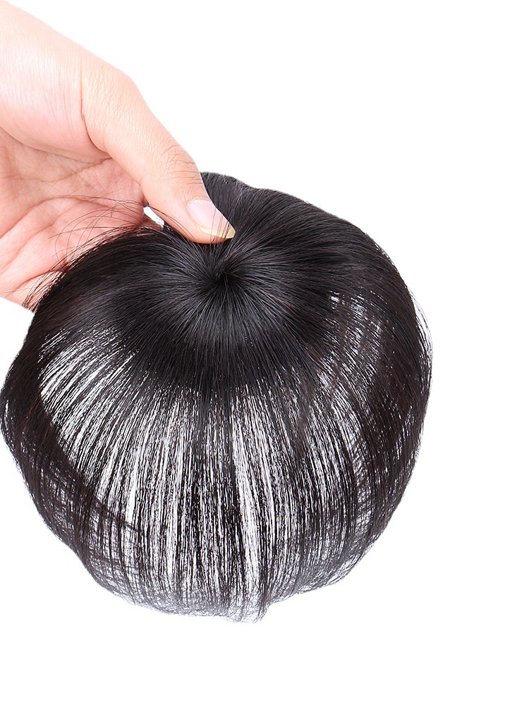迷你头顶补发片女遮白发假发片真发真人发丝一片式无痕轻薄补发块