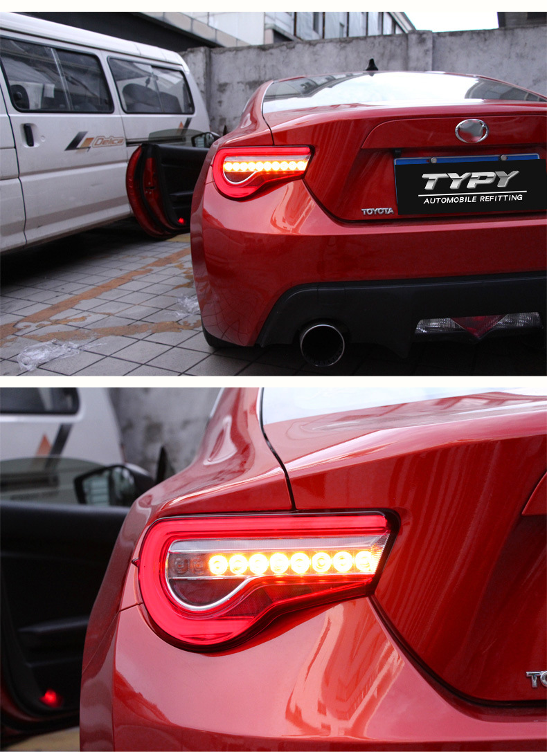 适用于丰田gt86尾灯总成斯巴鲁brz改装led行车灯刹车灯流光转向灯