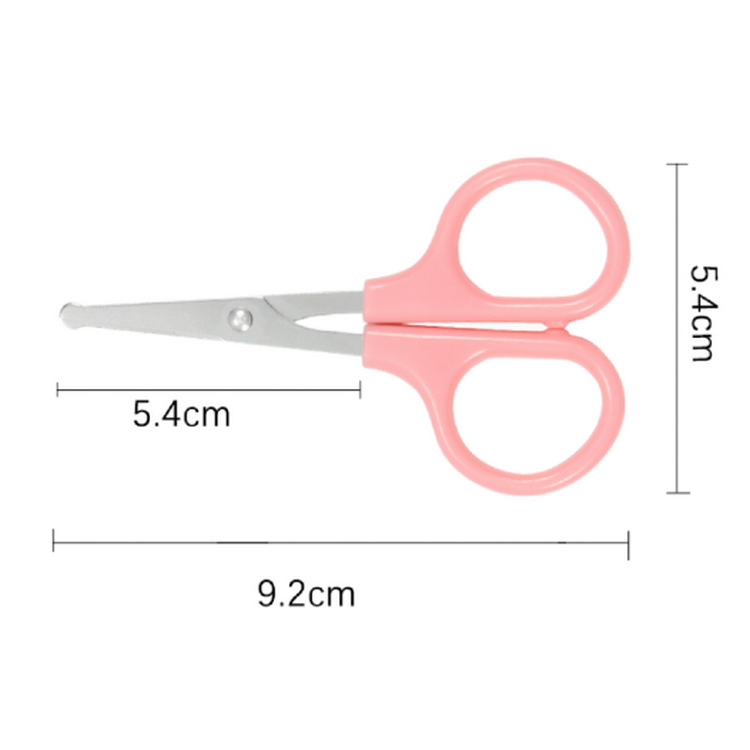 Wholesale Stainless Steel Manual round Head Plastic Nose Hair Scissors Portable Office Children Student Stationery Handmade Small Scissors