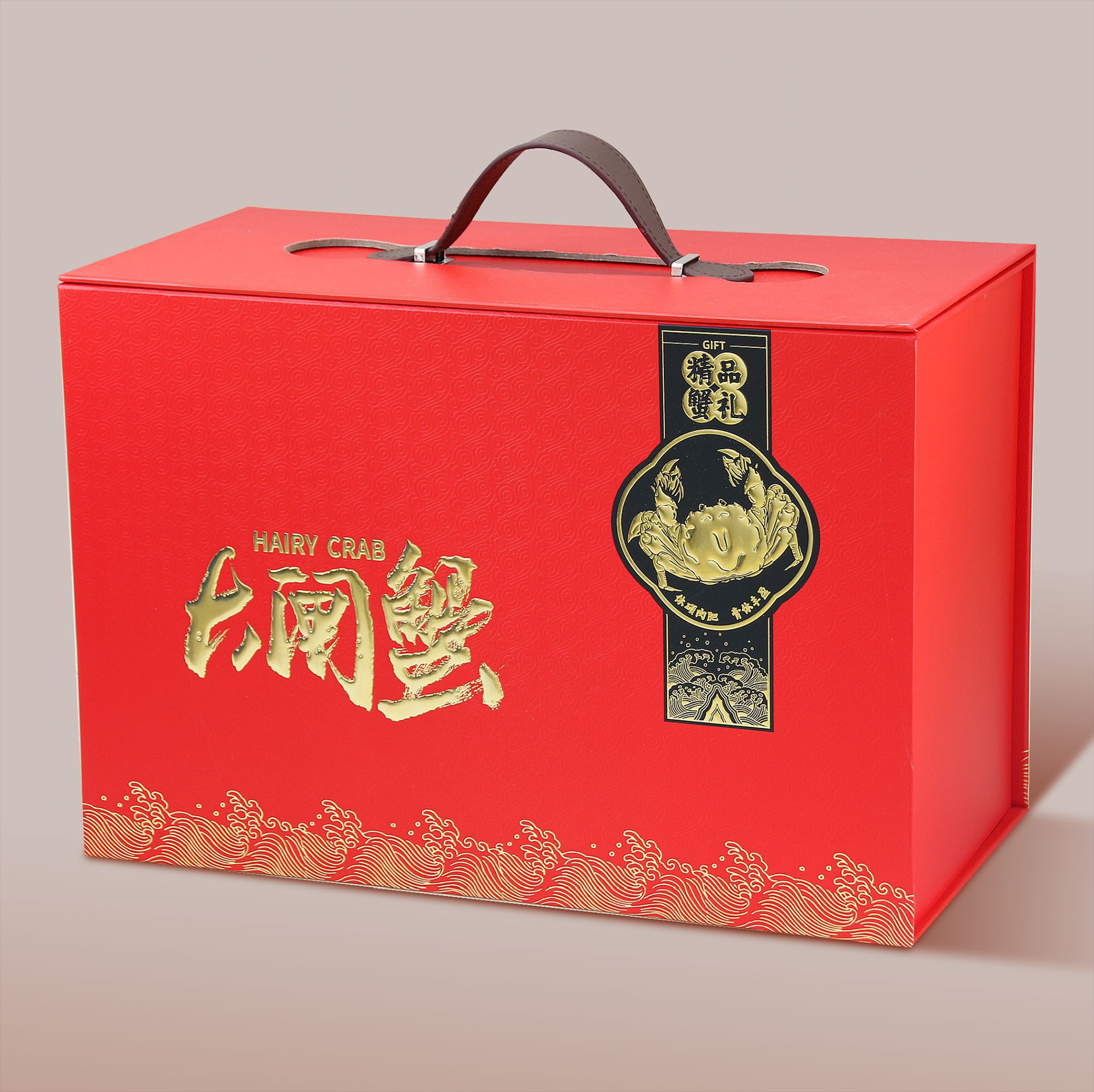 8只装阳澄湖螃蟹礼盒 大闸蟹礼品盒可设计生鲜河虾手提翻盖包装盒