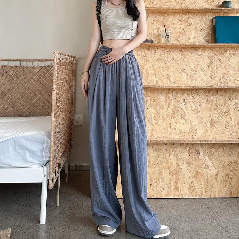 Yamamoto Pants Women's Wide-Leg Pants 2023 Summer New High Waist Drooping Mop Pants Idle Style All-Matching Straight Casual Pants