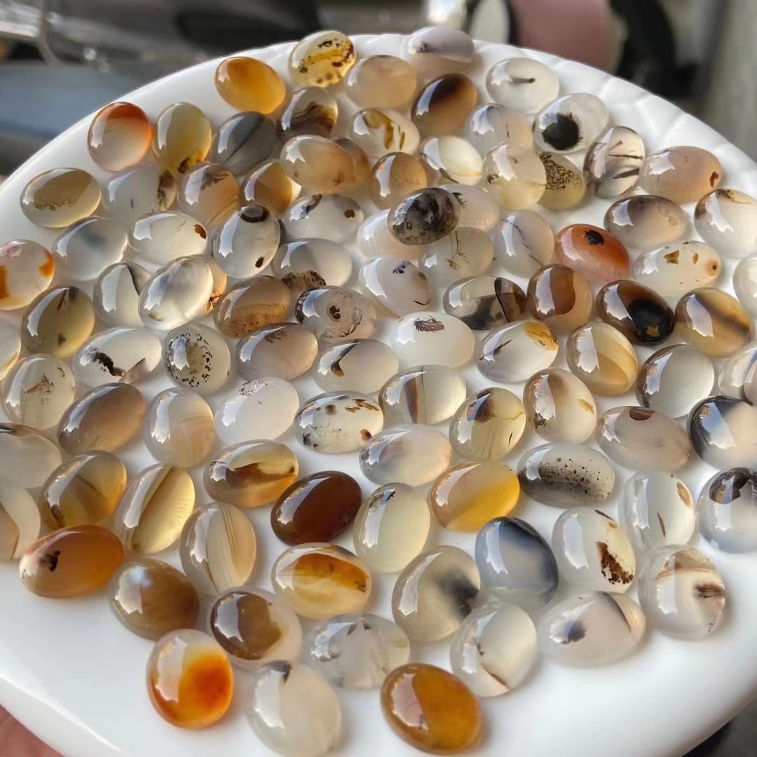 天然海洋玉髓裸石戒面 景色优美清新diy海洋玉髓戒面裸石厂家批发