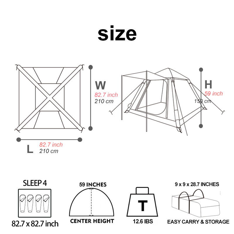 Kaiyang Automatic Inflatable Tent Outdoor Camping Park Camping Large Double-Layer Double Inflatable Tent Quickly Open