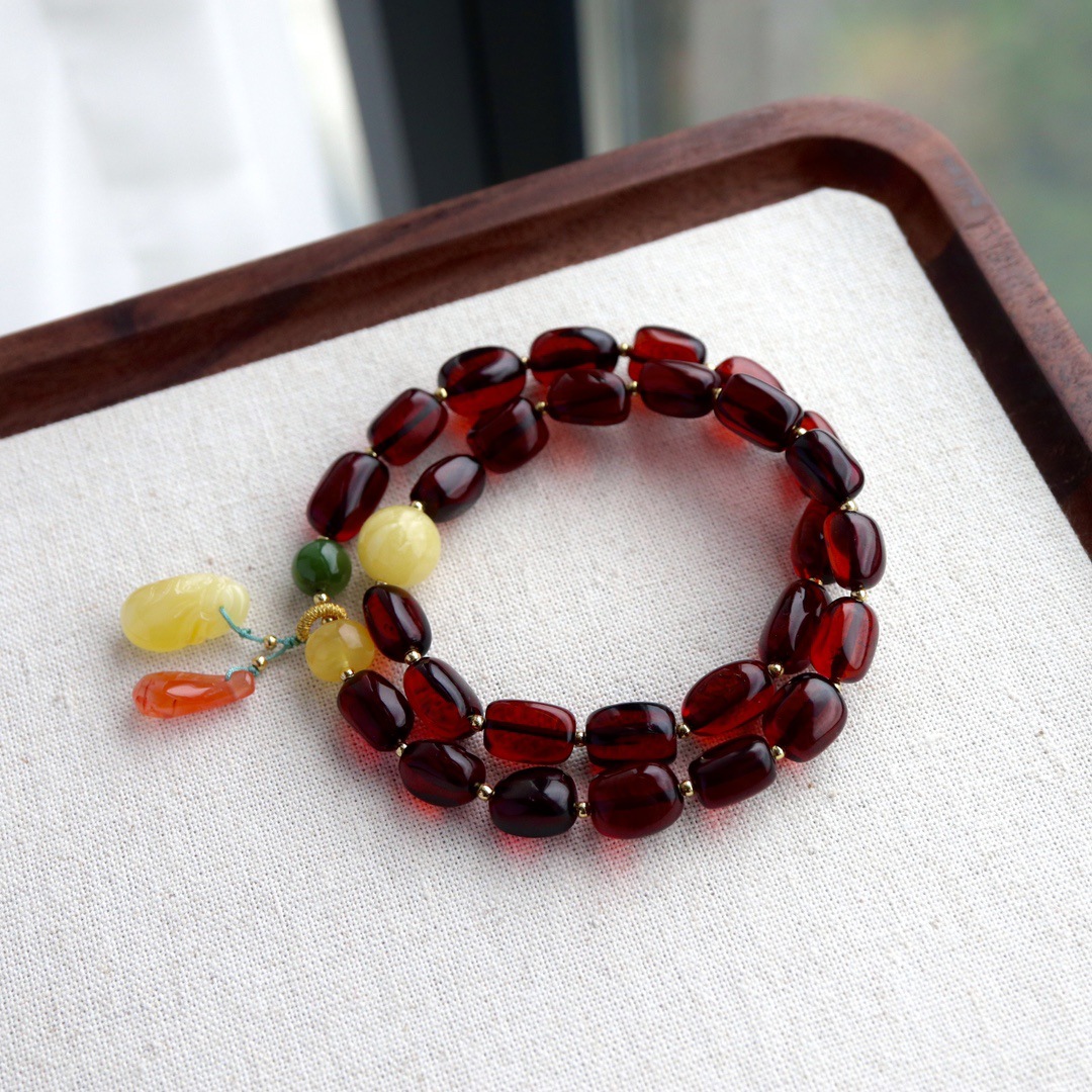 天然血珀手链琥珀手串南红碧玉蜜蜡淘宝抖音小红书直播货源选品-阿里
