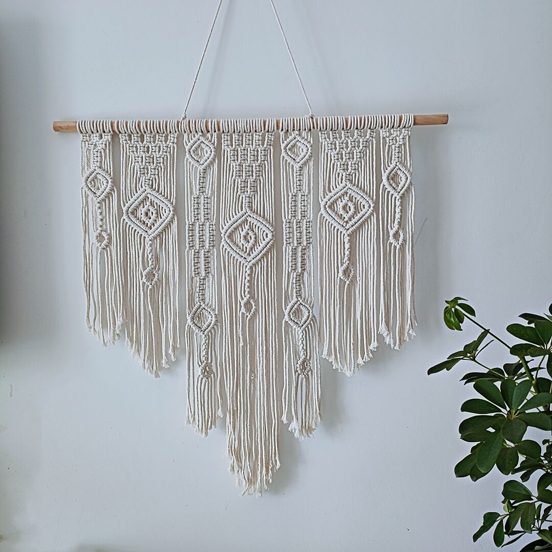 波西米亚编织挂毯手工制作壁挂婚礼民宿装饰棉酒店客厅墙挂流苏