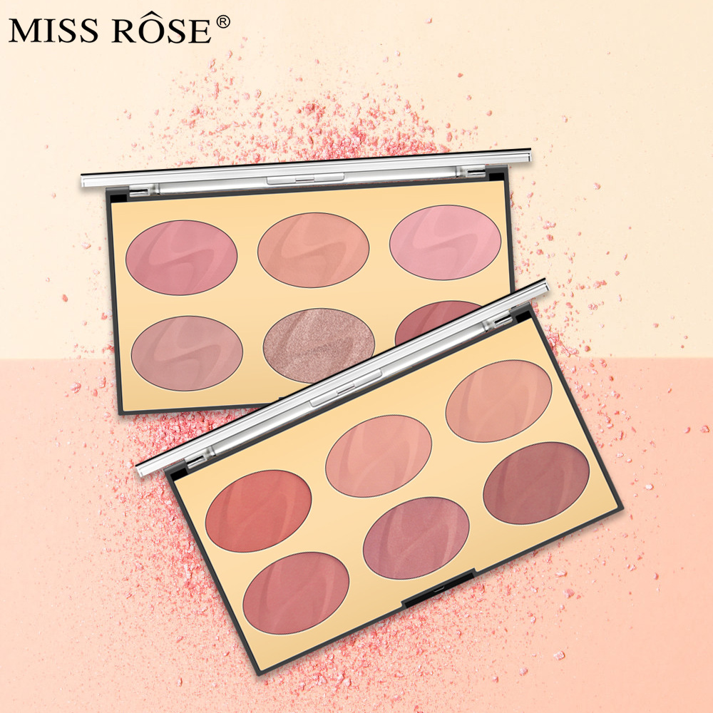 Missrose Multi-Color Blush Repair Matte Blush Wholesale Tipsy Thin and Glittering Gradient Makeup Special Blusher Plate
