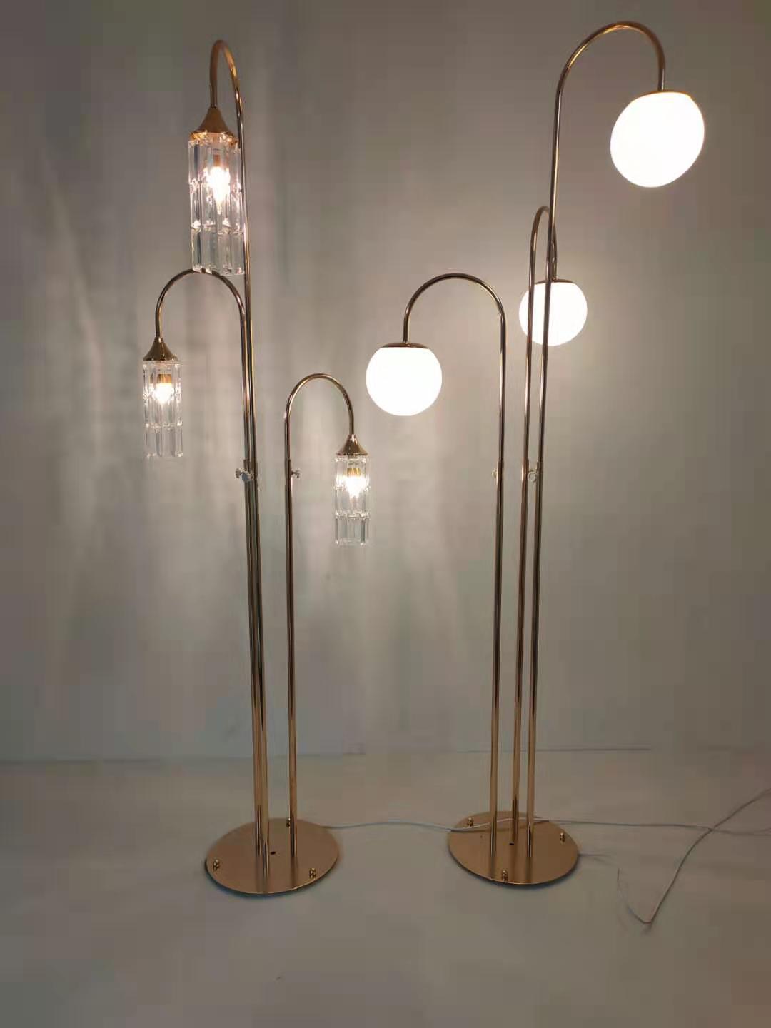 新款婚庆道具二代三头水晶灯路引婚礼舞台布置橱窗装饰五头水晶灯