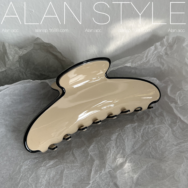 Alan Korean France Acetate High Texture Three-Layer French Elegant Large Hair Clip Updo Shark Clip for Children