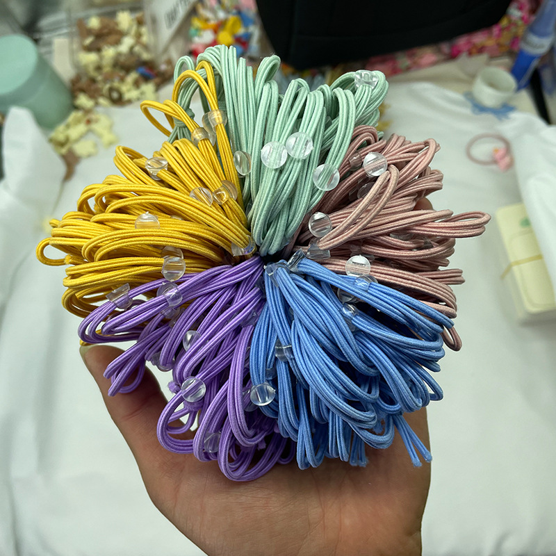 【一打=100根】二合一打结diy皮套发圈发绳橡高弹力皮筋头饰发饰