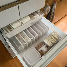 日本进口食品冰箱整理收纳盒神器馄饨饺子盒可竖放冷冻冷藏六分隔
