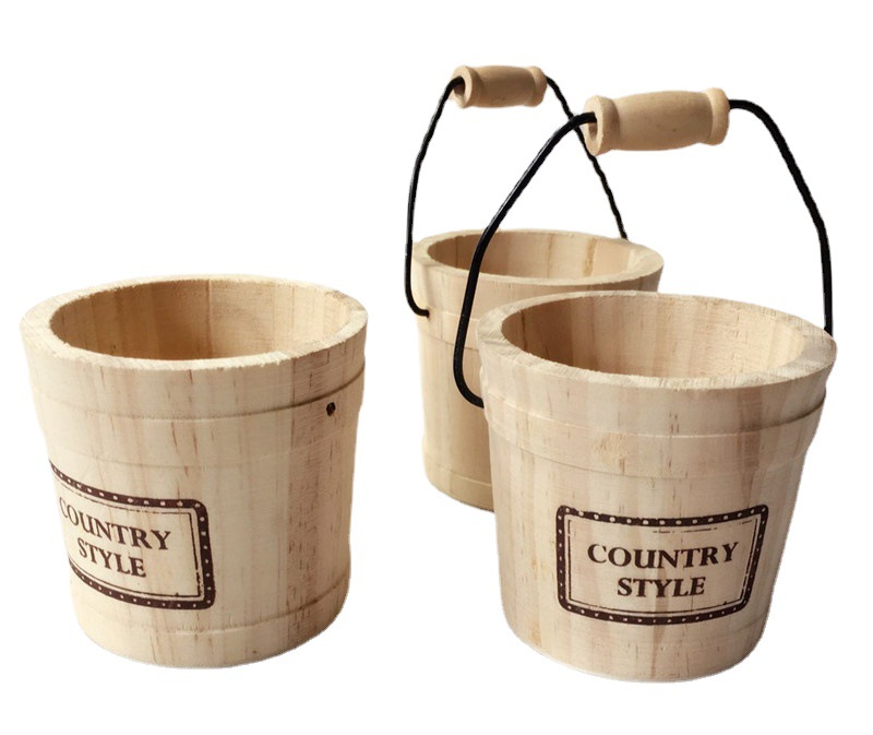 Pine Wooden Keg Barrel Solid Wooden Bucket Solid Wood Wooden Keg Factory Design, Processing and Production