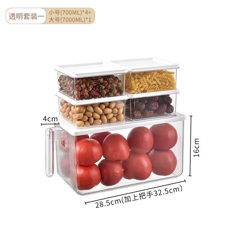 Kitchen with Handle Refrigerator Storage Box Crisper Quality Fun Life Food Grade Vegetable Finishing Frozen Large Storage Box