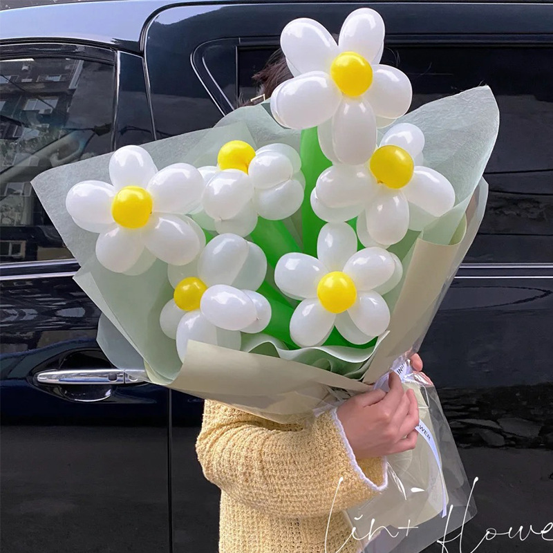 ins网红小红书气球花束花朵情人节儿童节用品生日礼物长条气球diy