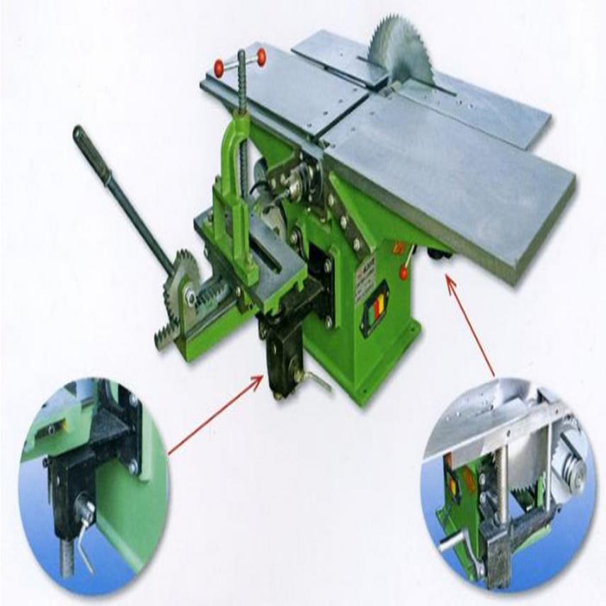 平刨压刨钻圆孔开榫木工机床 倒棱单相数控全自动多用机器
