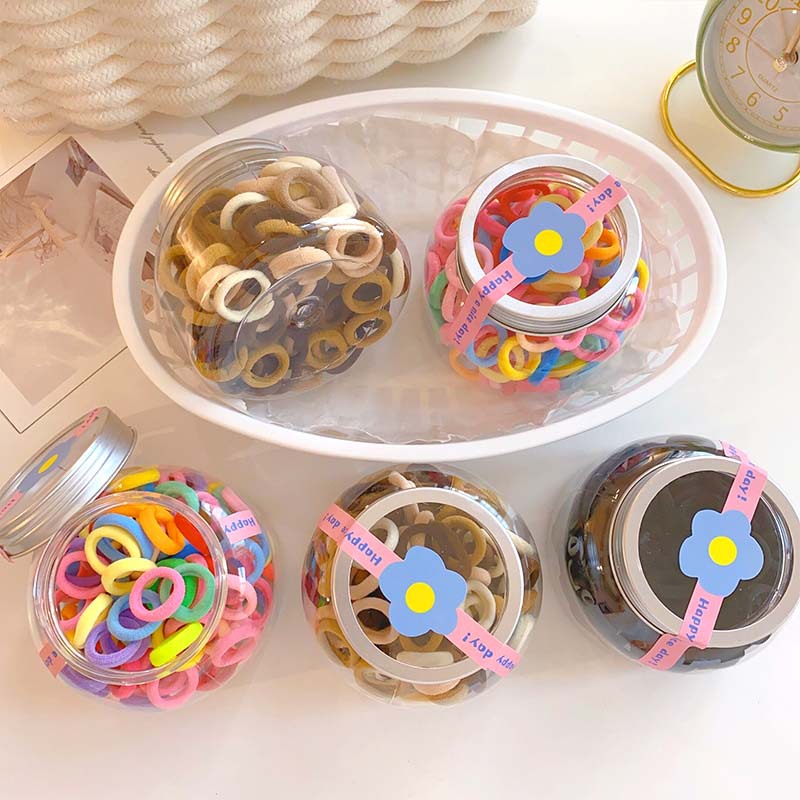 Candy Color Children's Rubber Band Canned Hair-Free Towel Ring Baby Hair Tie Thumb Ring Headband Hair Accessories Hair Ring
