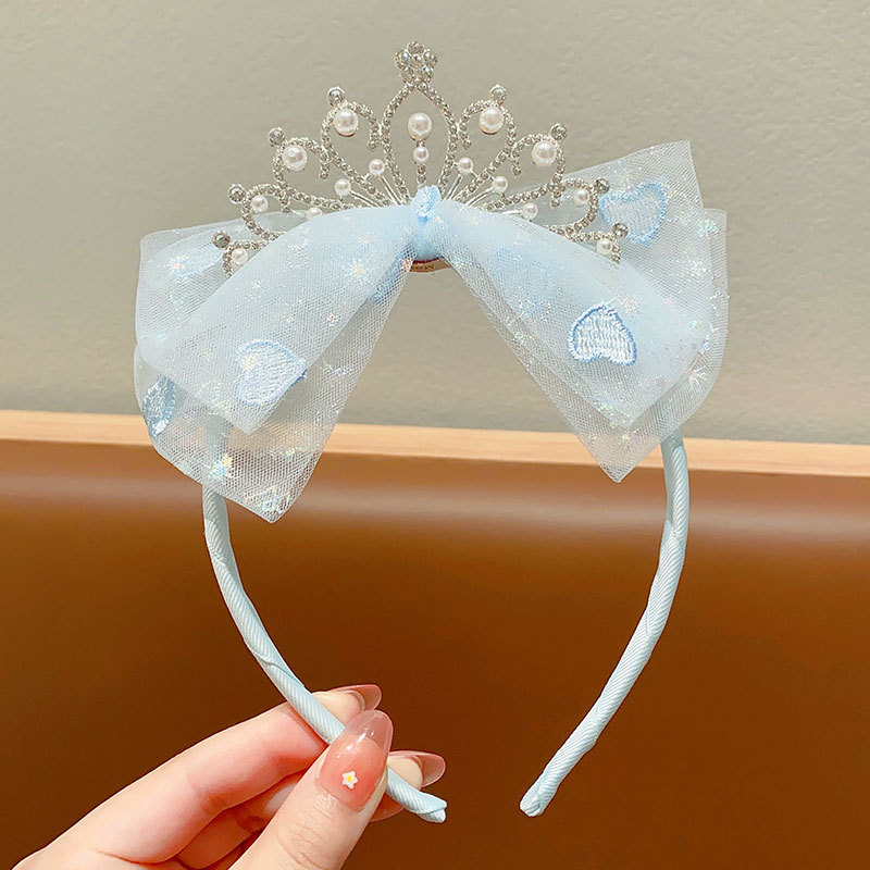 Children's Crown Super Fairy Headband Baby Birthday Veil Headband Female Sweet Cute Hairpin Hanfu Little Princess Headdress